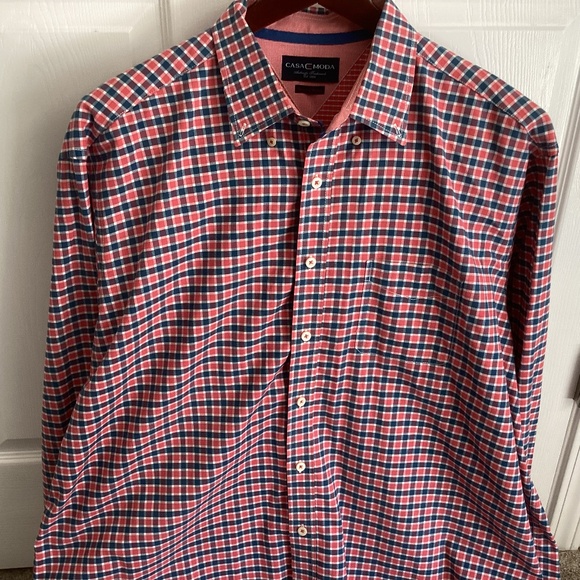 Men’s Casa Moda Long Sleeve Multicolor Plaid Button Down Shirt Size XXL Tall - Picture 1 of 7